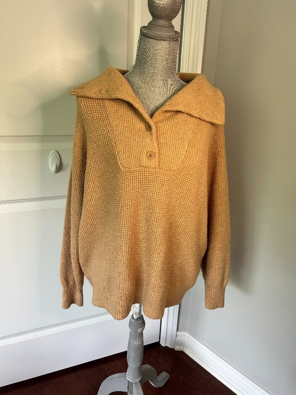 aerie Cotton Blend Pullover Sweater Beige Size M NWOT